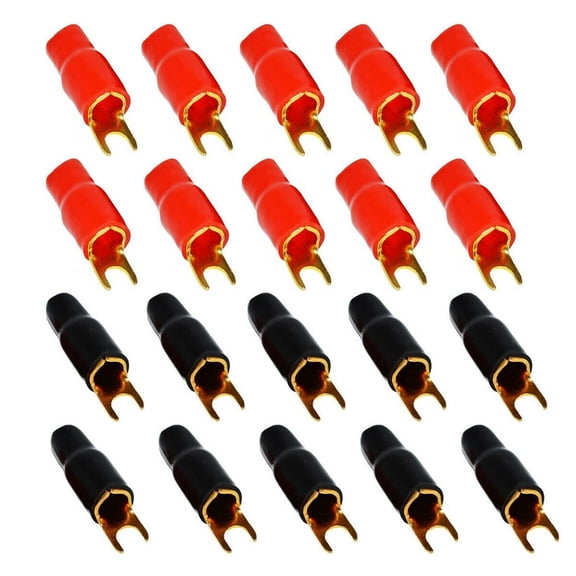 High Quality Gold 4 Gauge 5/16" Insulated Spade Terminal (20/pack)