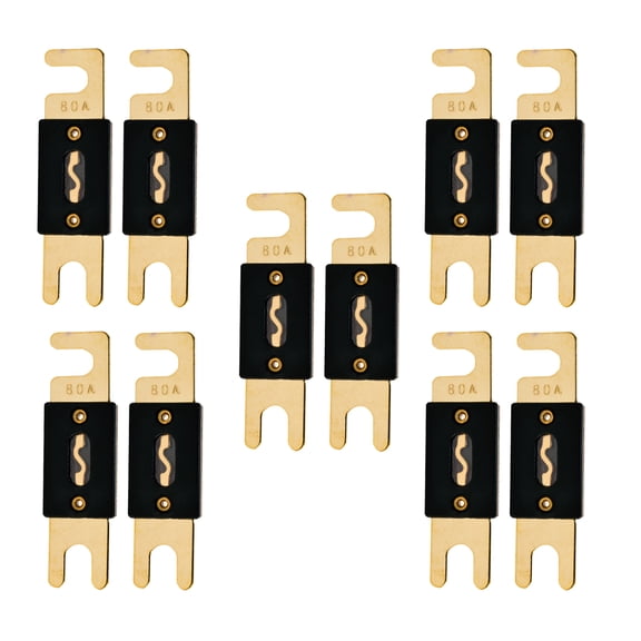 High-Quality Gold Plated 80A Amp ANL Fuse (10Pack)