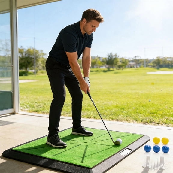 GtuiBugt Golf Hitting Mat Durable Non-Slip Training Indoor Outdoor 1-Pack 1.6x1.2x0.3