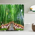 thumbnail image 1 of High Quality Green Bamboo Plant Printed Shower Curtain Waterproof Fabric Landscape Bath Curtains For Bathroom Decor With Hooks, 1 of 4