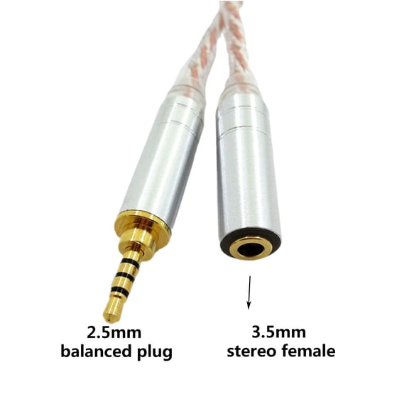 7829 HIFI Single Crystal Copper 2.5mm Balanced Male to 3.5mm Balanced Male Audio Line