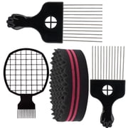 High-Quality Hairstyling Sponge Set - Twist King Sponge + Afro Pick Kit, Perfect for Creating Curls and Twists  4pcs