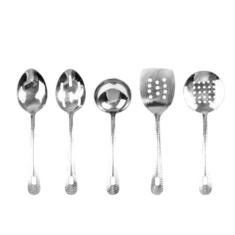 High Quality Hammered Stainless Steel 9 Utensil Set 5 PC Serving Spatula  Spoon By Imperial Home