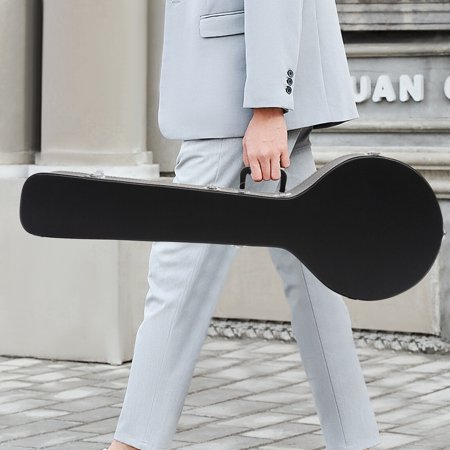 High Quality Hardshell 105cm 5-String Banjos PU Case Black with Carrying Strap