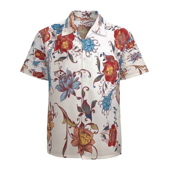High Quality Hawaiian Shirts for Men Short Sleeve Aloha Beach Shirt Floral Summer Casual Button Down Shirts Blouses 2JBYP9