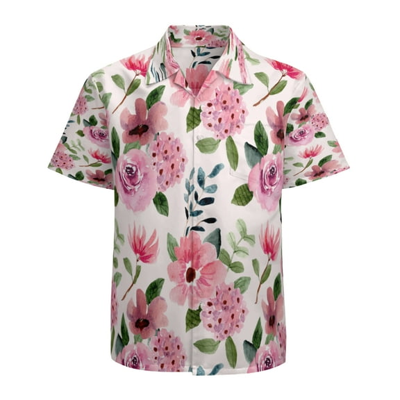 High Quality Hawaiian Shirts for Men Short Sleeve Aloha Beach Shirt Floral Summer Casual Button Down Shirts Blouses 4JDO5G
