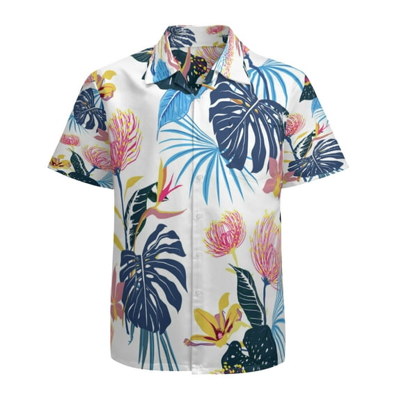 High Quality Hawaiian Shirts for Men Short Sleeve Aloha Beach Shirt Floral Summer Casual Button Down Shirts Blouses 55MRLR