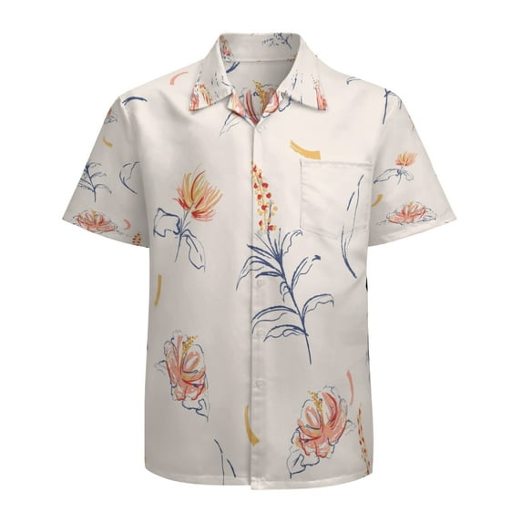 High Quality Hawaiian Shirts for Men Short Sleeve Aloha Beach Shirt Floral Summer Casual Button Down Shirts Blouses 5LXVC4