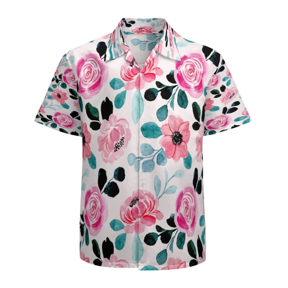 High Quality Hawaiian Shirts for Men Short Sleeve Aloha Beach Shirt Floral Summer Casual Button Down Shirts Blouses 95TJJE