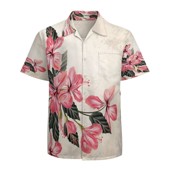 High Quality Hawaiian Shirts for Men Short Sleeve Aloha Beach Shirt Floral Summer Casual Button Down Shirts Blouses 99CJ65