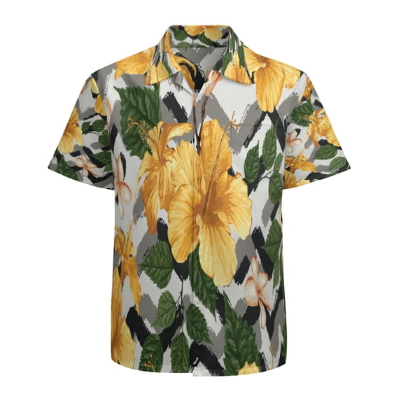 High Quality Hawaiian Shirts for Men Short Sleeve Aloha Beach Shirt Floral Summer Casual Button Down Shirts Blouses 99CJ65