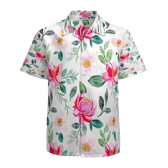 High Quality Hawaiian Shirts for Men Short Sleeve Aloha Beach Shirt Floral Summer Casual Button Down Shirts Blouses 9W4E39