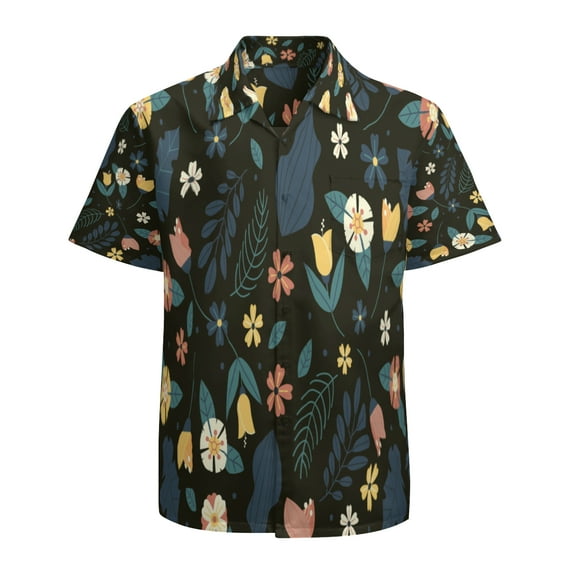 High Quality Hawaiian Shirts for Men Short Sleeve Aloha Beach Shirt Floral Summer Casual Button Down Shirts Blouses AVDU7U