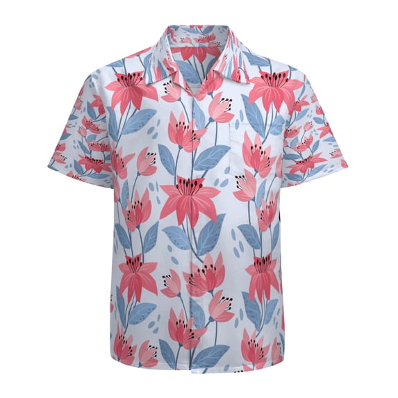 High Quality Hawaiian Shirts for Men Short Sleeve Aloha Beach Shirt Floral Summer Casual Button Down Shirts Blouses CCR6KQ