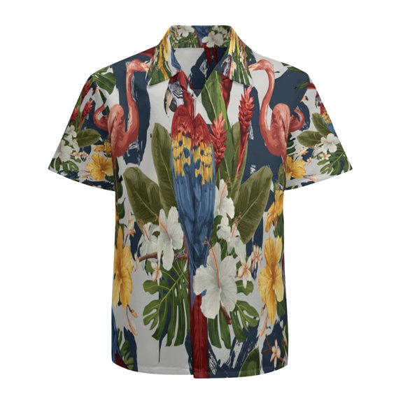 High Quality Hawaiian Shirts for Men Short Sleeve Aloha Beach Shirt Floral Summer Casual Button Down Shirts Blouses EKYWBL