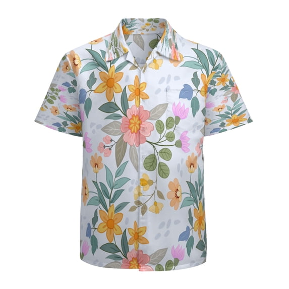 High Quality Hawaiian Shirts for Men Short Sleeve Aloha Beach Shirt Floral Summer Casual Button Down Shirts Blouses GPF5MG