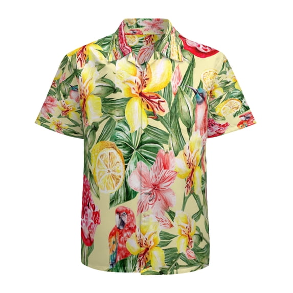 High Quality Hawaiian Shirts for Men Short Sleeve Aloha Beach Shirt Floral Summer Casual Button Down Shirts Blouses H9M8NP