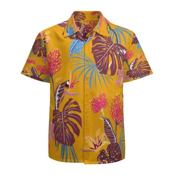High Quality Hawaiian Shirts for Men Short Sleeve Aloha Beach Shirt Floral Summer Casual Button Down Shirts Blouses I2TTW7