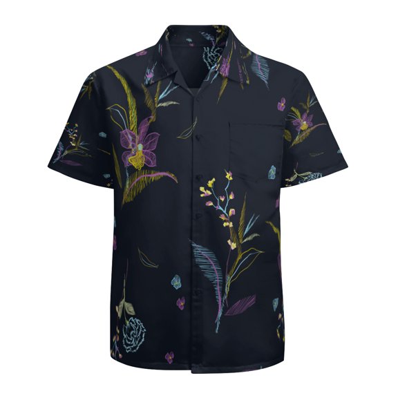 High Quality Hawaiian Shirts for Men Short Sleeve Aloha Beach Shirt Floral Summer Casual Button Down Shirts Blouses IJK35E