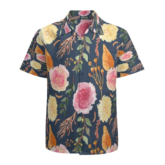 High Quality Hawaiian Shirts for Men Short Sleeve Aloha Beach Shirt Floral Summer Casual Button Down Shirts Blouses JFZDJF