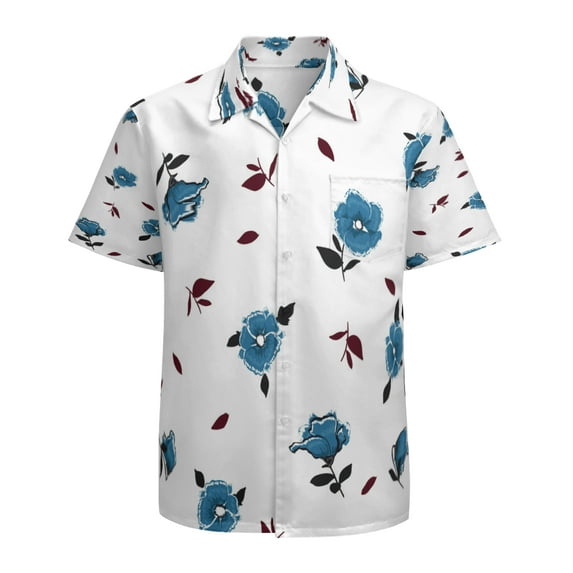 High Quality Hawaiian Shirts for Men Short Sleeve Aloha Beach Shirt Floral Summer Casual Button Down Shirts Blouses JUJ6V2