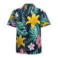 thumbnail image 1 of High Quality Hawaiian Shirts for Men Short Sleeve Aloha Beach Shirt Floral Summer Casual Button Down Shirts Blouses POHLL4, 1 of 7