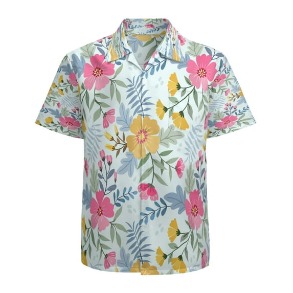 High Quality Hawaiian Shirts for Men Short Sleeve Aloha Beach Shirt Floral Summer Casual Button Down Shirts Blouses PY82O3