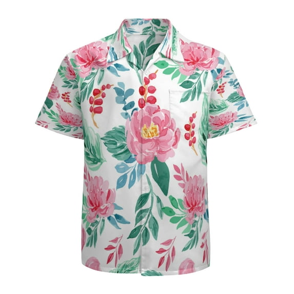 High Quality Hawaiian Shirts for Men Short Sleeve Aloha Beach Shirt Floral Summer Casual Button Down Shirts Blouses TRKX2D