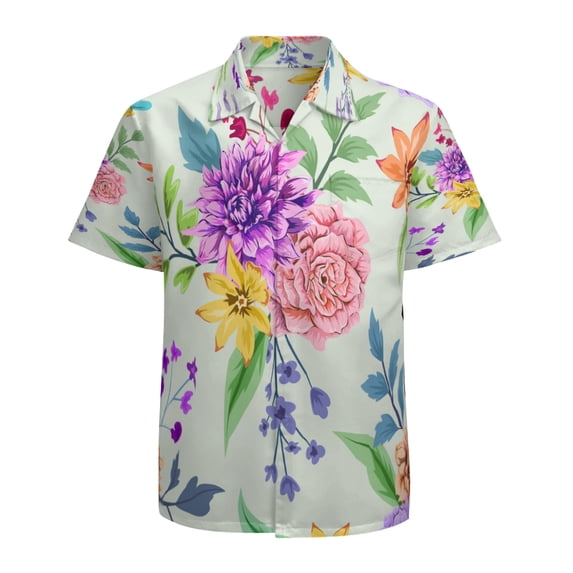 High Quality Hawaiian Shirts for Men Short Sleeve Aloha Beach Shirt Floral Summer Casual Button Down Shirts Blouses V6CADM