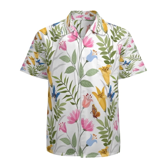 High Quality Hawaiian Shirts for Men Short Sleeve Aloha Beach Shirt Floral Summer Casual Button Down Shirts Blouses VFDKYC
