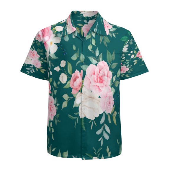 High Quality Hawaiian Shirts for Men Short Sleeve Aloha Beach Shirt Floral Summer Casual Button Down Shirts Blouses W45ERG