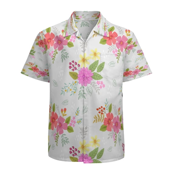 High Quality Hawaiian Shirts for Men Short Sleeve Aloha Beach Shirt Floral Summer Casual Button Down Shirts Blouses W7UMLQ