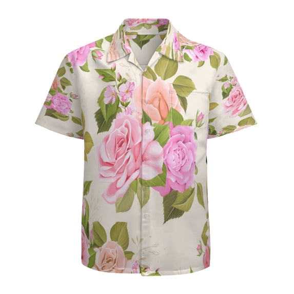 High Quality Hawaiian Shirts for Men Short Sleeve Aloha Beach Shirt Floral Summer Casual Button Down Shirts Blouses WKLE32