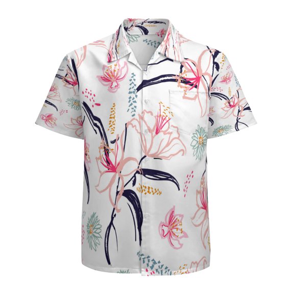 High Quality Hawaiian Shirts for Men Short Sleeve Aloha Beach Shirt Floral Summer Casual Button Down Shirts Blouses WSOGZZ