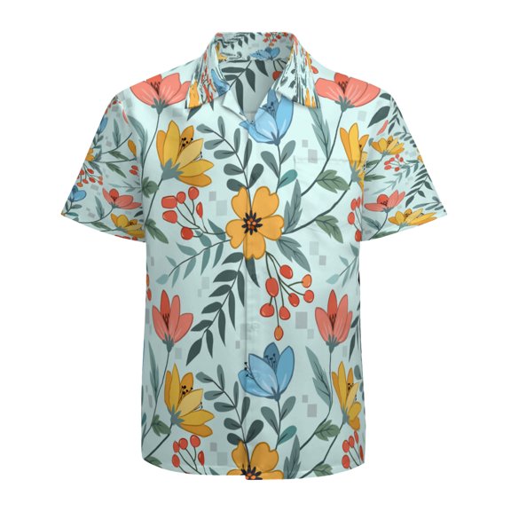 High Quality Hawaiian Shirts for Men Short Sleeve Aloha Beach Shirt Floral Summer Casual Button Down Shirts Blouses XJ5F7Q