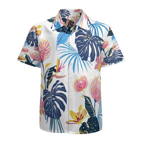High Quality Hawaiian Shirts for Men Short Sleeve Aloha Beach Shirt Floral Summer Casual Button Down Shirts Blouses ZKQHVE