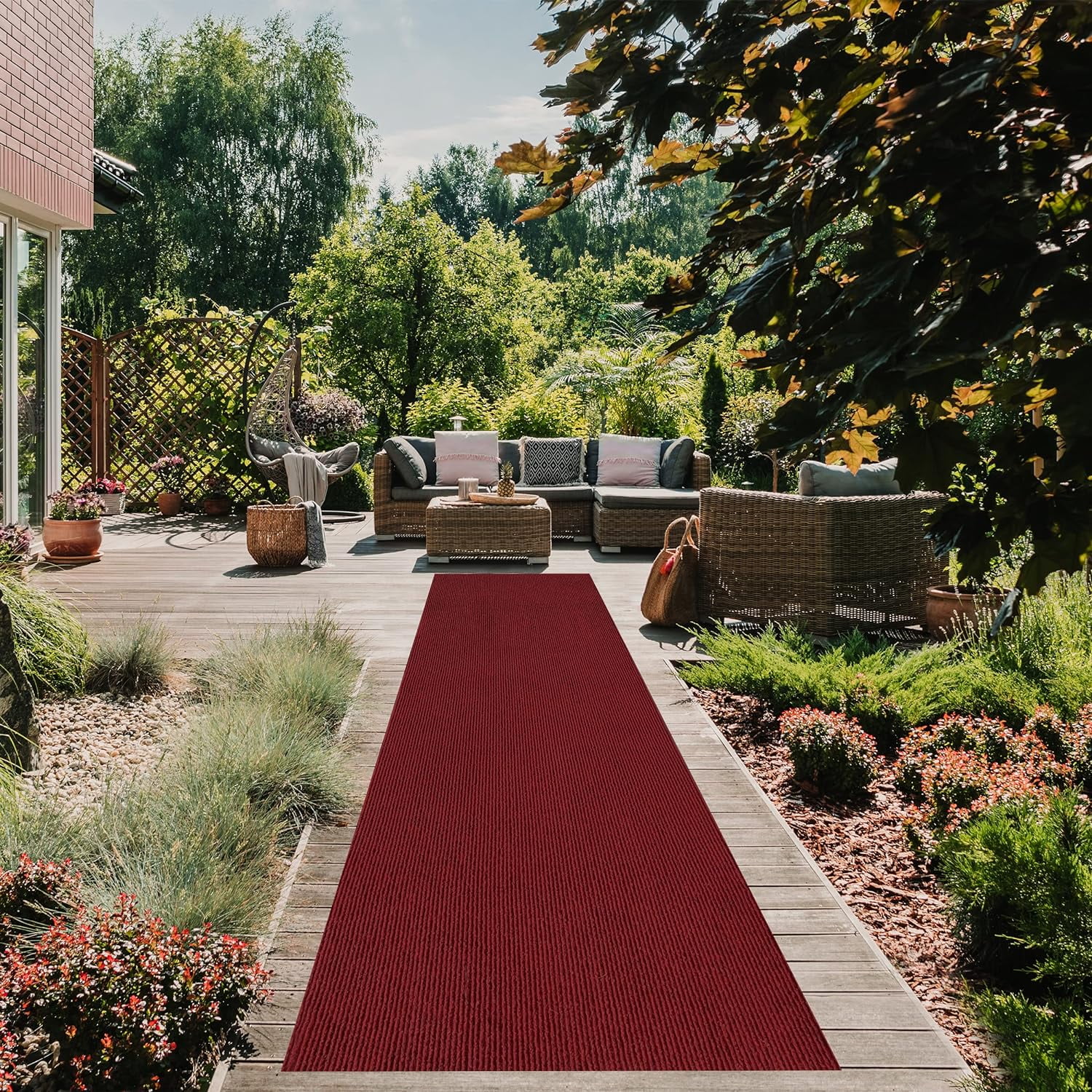 HighQuality Indoor/Outdoor Custom Size Carpet Runner Rug with NonSlip PVC Backing 36'' wide x