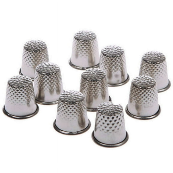 High-Quality Iron Thimbles for Sewing and Crafting, Silver, Perfect for Leather, Canvas, and Sails, Pack of 10
