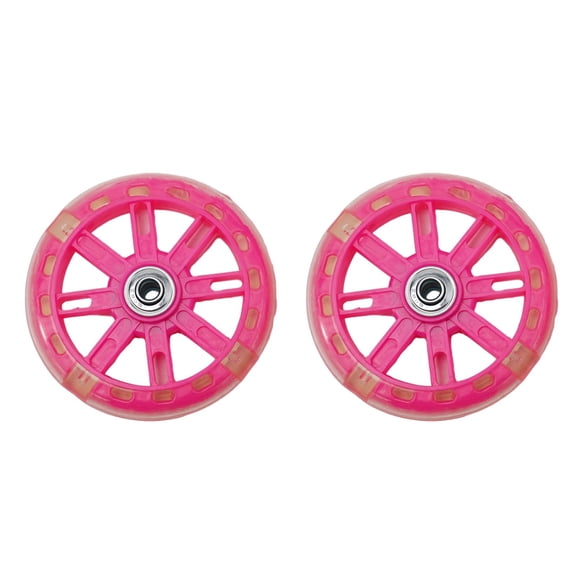 High Quality Kids Led Scooter Wheels 110Mm Diameter Flashing Lights Long Lasting Bearings For Razor Stunt Push Pink