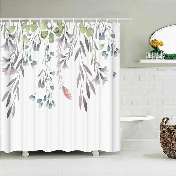 High Quality Leaves Fabric Shower Curtain Waterproof Plant Flower leaf Bath Curtains for Bathroom Decorate with