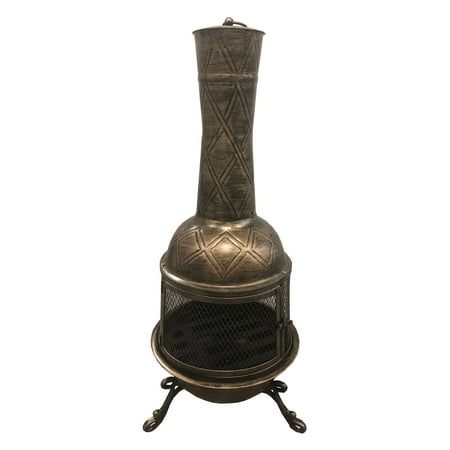 High Quality Luxury Solid Steel Chiminea 36 inches Outdoor Entertainment Bronze Finish
