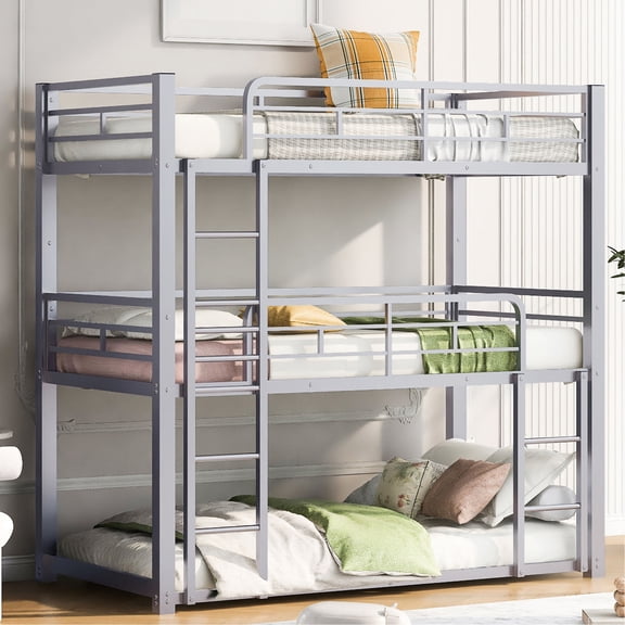 High-Quality Metal, No Box Spring Needed - Great for Space-Saving in Dorm
