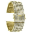 thumbnail image 1 of High Quality Micro Pave Simulated Diamonds Yellow Gold Tone Iced Out Jo Rodeo Custom Watch Bracelet Band 6.25'', 1 of 5