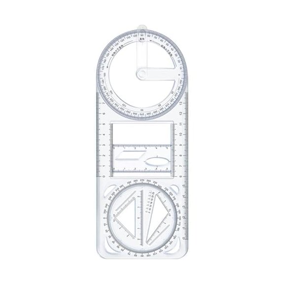 High Quality Multifunctional Geometric Ruler Multifunctional Student Math Transparent Plastic Scale