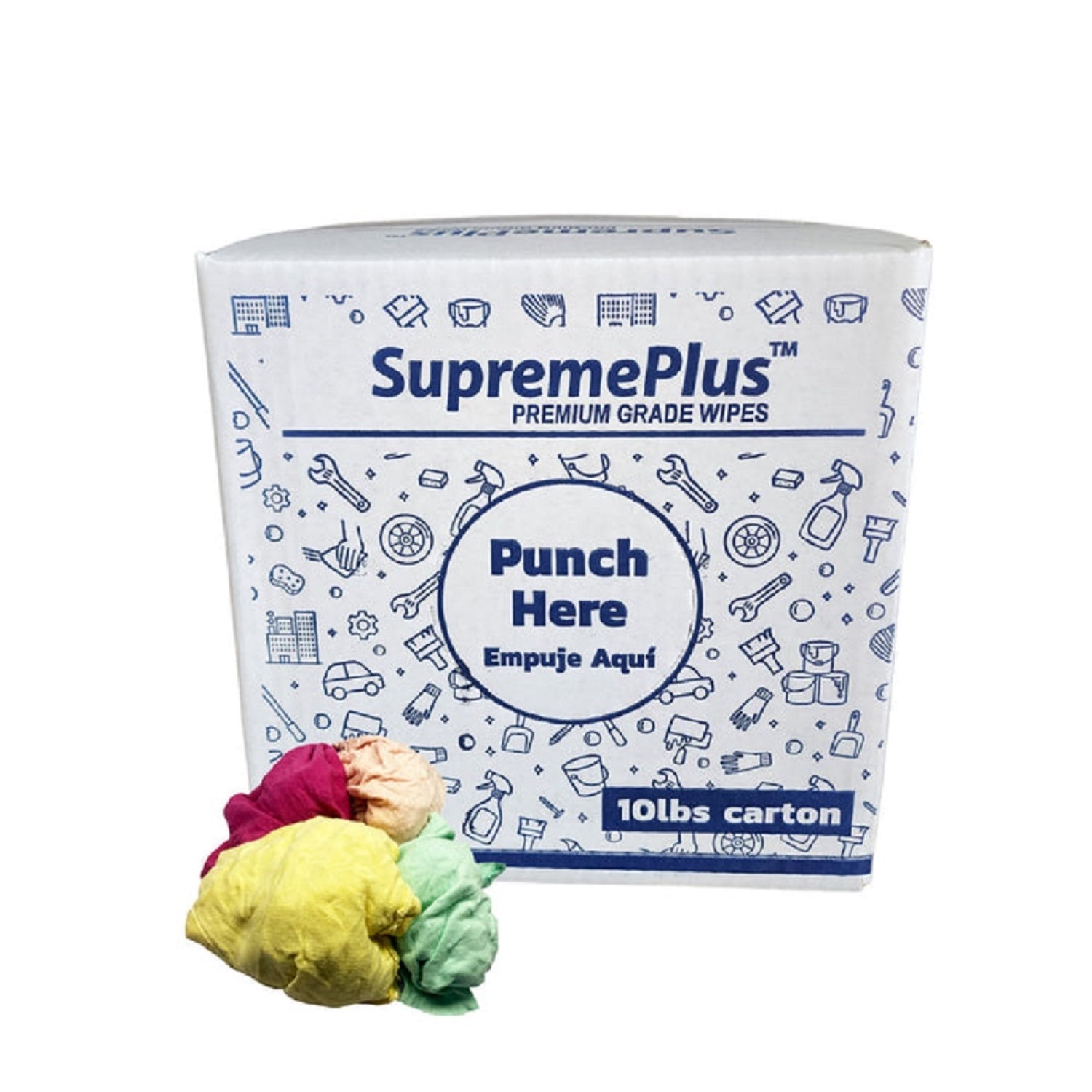 Premium Color Knit Cotton Multipurpose Cleaning Cloths - 10 lbs. Box