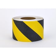 Mutual 17796 Non-Skid Hazard Stripe Abrasive Tape, 60' Length x 1" Width, Yellow/Black