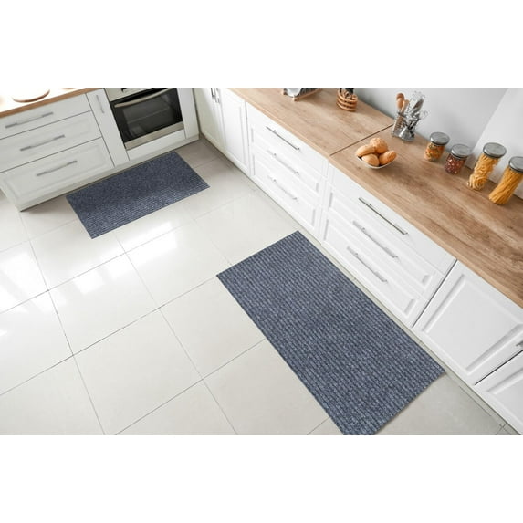 High-Quality Outdoor/Indoor Carpet Runner Rug with Non-Slip PVC Backing Solid Gray Color 36'' wide By 7 ft. Length