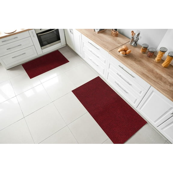 High-Quality Outdoor/Indoor Carpet Runner Rug with Non-Slip PVC Backing Solid Red Color 36'' wide By 12 ft. Length
