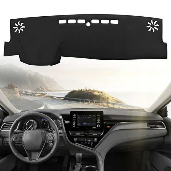 SPEEDWOW High Quality PU Leather Look Dashboard Cover Mat Carpet Precise Fit for 2018 - 2024 Toyota Camry