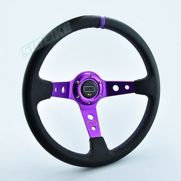 High Quality PVC Style Universal Purple Spoke Steering Wheel Racing Fashion Drifting Steering Wheel